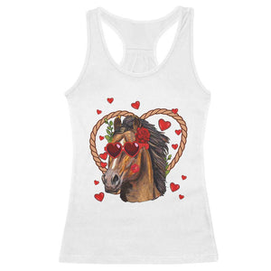 Valentine's Day Racerback Tank Top Funny Cute Horse Cowboy Western TS09 White Print Your Wear