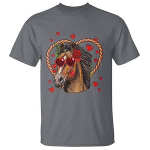 Valentine's Day T Shirt Funny Cute Horse Cowboy Western TS09 Charcoal Printyourwear