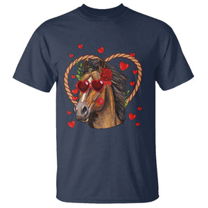 Valentine's Day T Shirt Funny Cute Horse Cowboy Western TS09 Navy Printyourwear