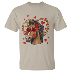 Valentine's Day T Shirt Funny Cute Horse Cowboy Western TS09 Sand Printyourwear