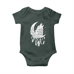 Valentine's Day Baby Onesie Love You To The Moon And Back Wolf TS09 Print Your Wear