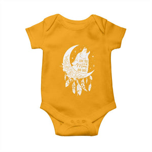 Valentine's Day Baby Onesie Love You To The Moon And Back Wolf TS09 Gold Print Your Wear