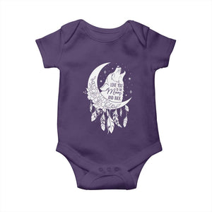 Valentine's Day Baby Onesie Love You To The Moon And Back Wolf TS09 Purple Print Your Wear