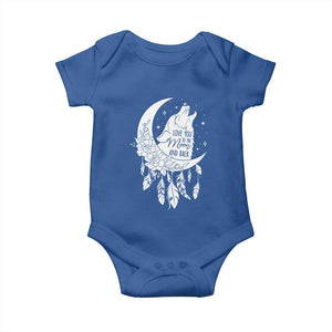 Valentine's Day Baby Onesie Love You To The Moon And Back Wolf TS09 Royal Blue Print Your Wear