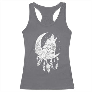 Valentine's Day Racerback Tank Top Love You To The Moon And Back Wolf TS09 Charcoal Print Your Wear