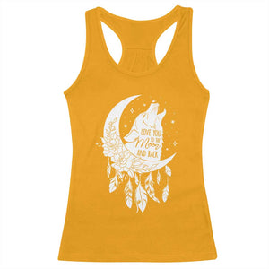 Valentine's Day Racerback Tank Top Love You To The Moon And Back Wolf TS09 Gold Print Your Wear