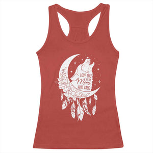 Valentine's Day Racerback Tank Top Love You To The Moon And Back Wolf TS09 Red Print Your Wear