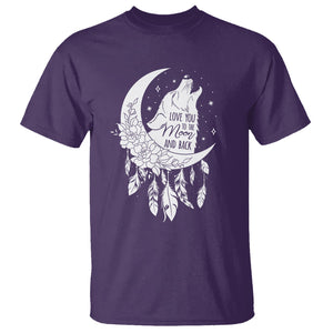 Valentine's Day T Shirt Love You To The Moon And Back Wolf TS09 Purple Printyourwear