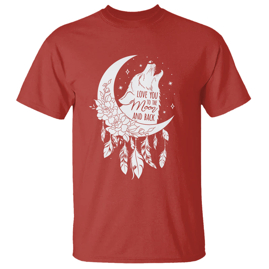 Valentine's Day T Shirt Love You To The Moon And Back Wolf TS09 Red Printyourwear