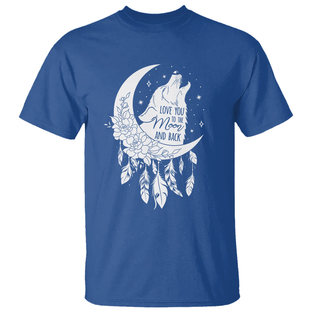 Valentine's Day T Shirt Love You To The Moon And Back Wolf TS09 Royal Blue Printyourwear