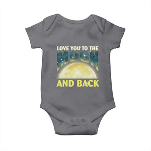 Valentine's Day Baby Onesie Love You To The Moon And Back TS09 Charcoal Print Your Wear