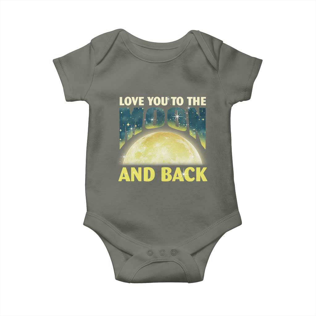 Valentine's Day Baby Onesie Love You To The Moon And Back TS09 Military Green Print Your Wear