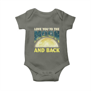 Valentine's Day Baby Onesie Love You To The Moon And Back TS09 Military Green Print Your Wear
