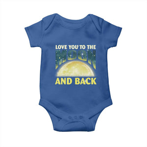 Valentine's Day Baby Onesie Love You To The Moon And Back TS09 Royal Blue Print Your Wear