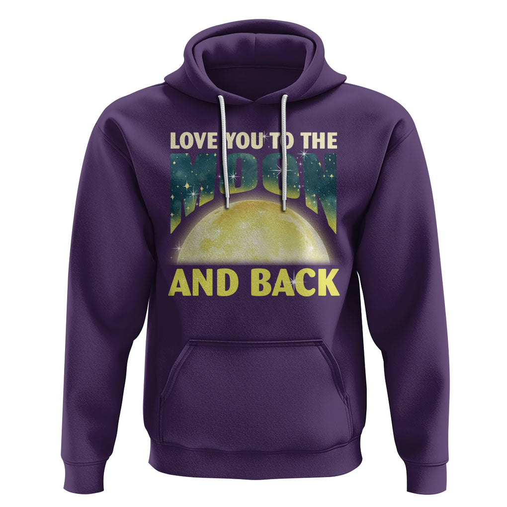 Valentine's Day Hoodie Love You To The Moon And Back TS09 Purple Printyourwear