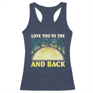 Valentine's Day Racerback Tank Top Love You To The Moon And Back TS09 Navy Print Your Wear