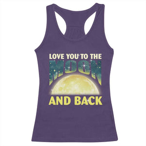 Valentine's Day Racerback Tank Top Love You To The Moon And Back TS09 Purple Print Your Wear