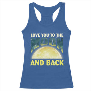 Valentine's Day Racerback Tank Top Love You To The Moon And Back TS09 Royal Blue Print Your Wear