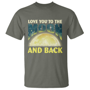 Valentine's Day T Shirt Love You To The Moon And Back TS09 Military Green Printyourwear