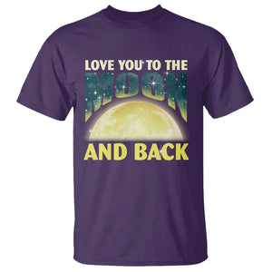 Valentine's Day T Shirt Love You To The Moon And Back TS09 Purple Printyourwear