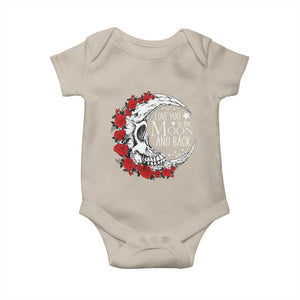 Valentine's Day Baby Onesie Love You To The Moon And Back Skull Rose TS09 Sand Print Your Wear