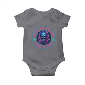 Valentine's Day Baby Onesie Love Me Like My Demons Do Skull Rose Aesthestic TS09 Charcoal Print Your Wear