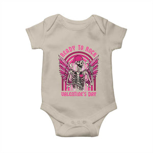 Skeleton Ready To Rock Valentine's Day Baby Onesie TS09 Sand Print Your Wear