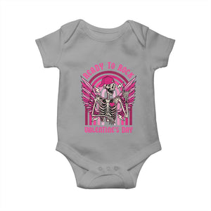 Skeleton Ready To Rock Valentine's Day Baby Onesie TS09 Sport Gray Print Your Wear