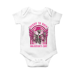 Skeleton Ready To Rock Valentine's Day Baby Onesie TS09 White Print Your Wear