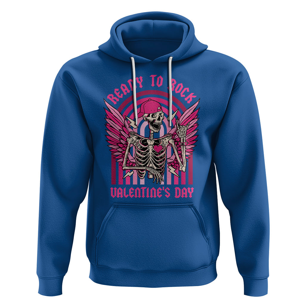 Skeleton Ready To Rock Valentine's Day Hoodie TS09 Royal Blue Printyourwear