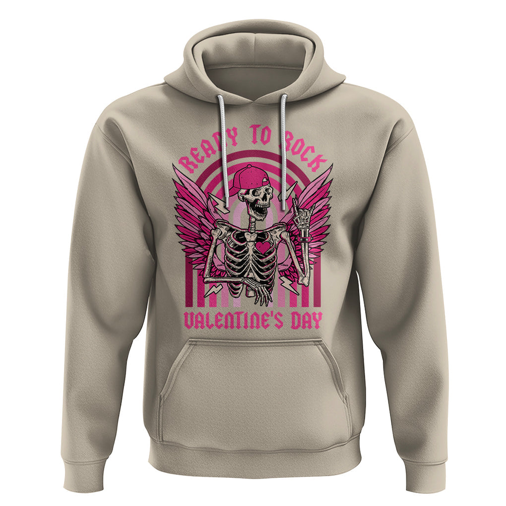 Skeleton Ready To Rock Valentine's Day Hoodie TS09 Sand Printyourwear