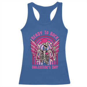 Skeleton Ready To Rock Valentine's Day Racerback Tank Top TS09 Royal Blue Print Your Wear
