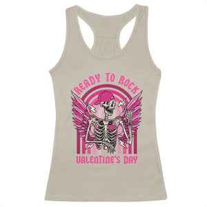 Skeleton Ready To Rock Valentine's Day Racerback Tank Top TS09 Sand Print Your Wear