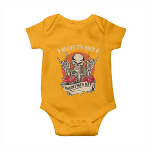 Funny Skeleton Ready To Rock Valentine's Day Baby Onesie TS09 Gold Print Your Wear