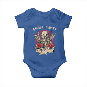 Funny Skeleton Ready To Rock Valentine's Day Baby Onesie TS09 Royal Blue Print Your Wear