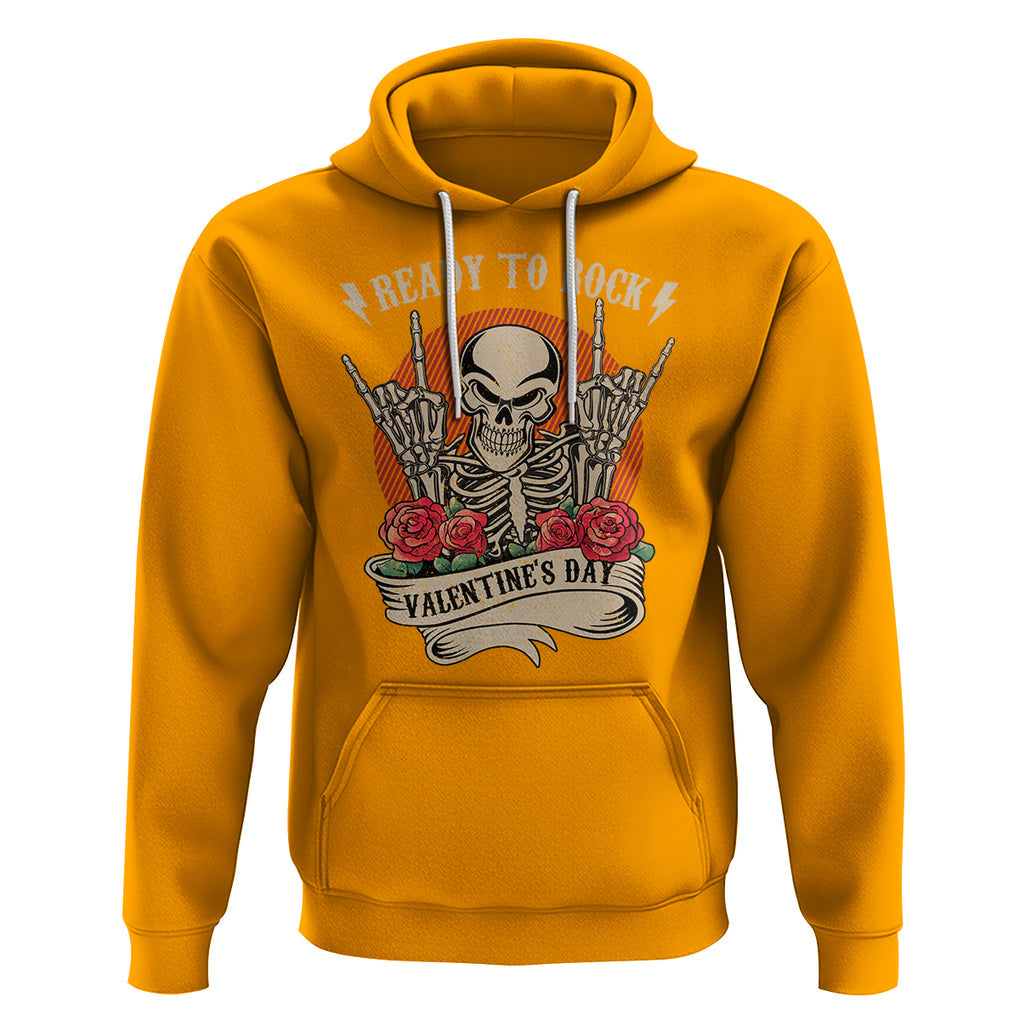 Skeleton Ready To Rock Valentine's Day Hoodie TS09 Gold Printyourwear
