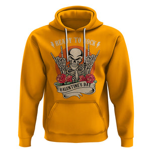 Skeleton Ready To Rock Valentine's Day Hoodie TS09 Gold Printyourwear