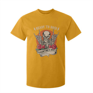 Funny Skeleton Ready To Rock Valentine's Day T Shirt For Kid TS09 Gold Print Your Wear