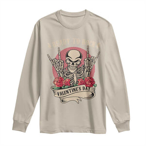 Funny Skeleton Ready To Rock Valentine's Day Long Sleeve Shirt TS09 Sand Print Your Wear