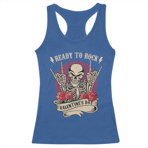 Funny Skeleton Ready To Rock Valentine's Day Racerback Tank Top TS09 Royal Blue Print Your Wear
