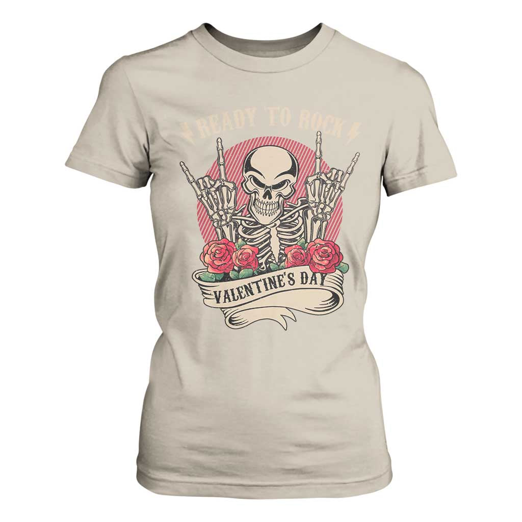 Funny Skeleton Ready To Rock Valentine's Day T Shirt For Women TS09 Sand Print Your Wear