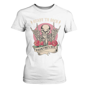 Funny Skeleton Ready To Rock Valentine's Day T Shirt For Women TS09 White Print Your Wear