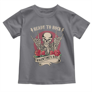 Funny Skeleton Ready To Rock Valentine's Day Toddler T Shirt TS09 Charcoal Print Your Wear