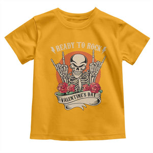 Funny Skeleton Ready To Rock Valentine's Day Toddler T Shirt TS09 Gold Print Your Wear