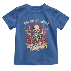 Funny Skeleton Ready To Rock Valentine's Day Toddler T Shirt TS09 Royal Blue Print Your Wear