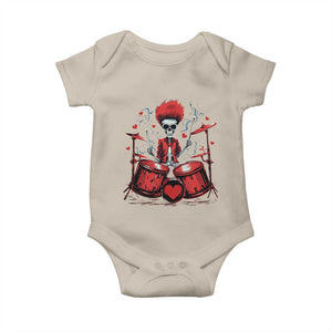 Valentine's Day Baby Onesie Cool Skeleton Drummer Rock Lover TS09 Sand Print Your Wear