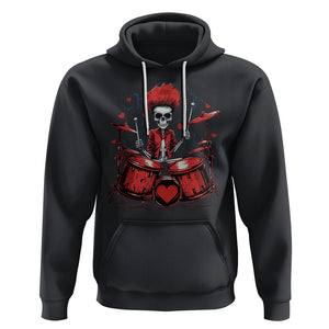 Valentine's Day Hoodie Cool Skeleton Drummer Rock Lover TS09 Black Printyourwear