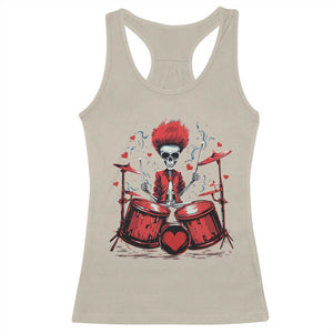 Valentine's Day Racerback Tank Top Cool Skeleton Drummer Rock Lover TS09 Sand Print Your Wear