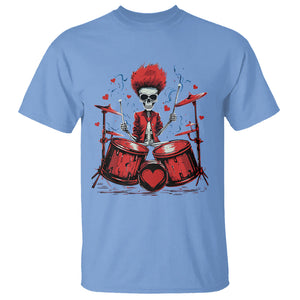 Valentine's Day T Shirt Cool Skeleton Drummer Rock Lover TS09 Carolina Blue Printyourwear
