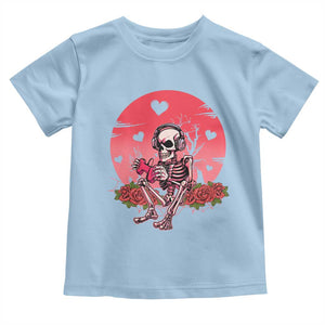 Anti Valentine's Day Toddler T Shirt Skeleton Gamer Video Game TS09 Light Blue Print Your Wear